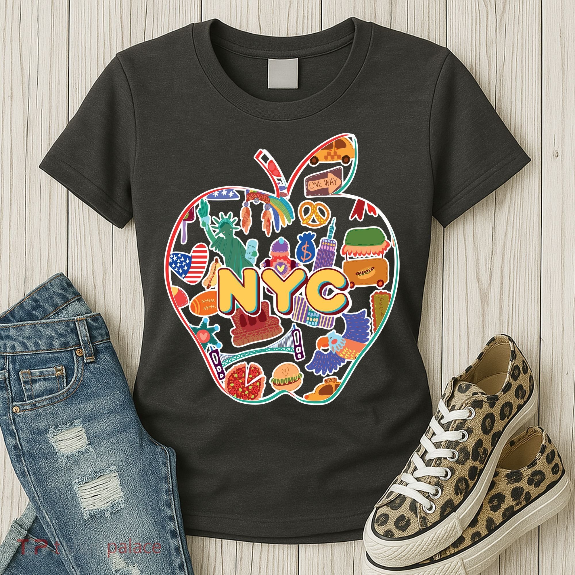 NYC Apple Doodle Women's T-Shirt