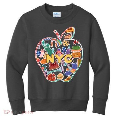 NYC Apple Doodle Kids Sweatshirt