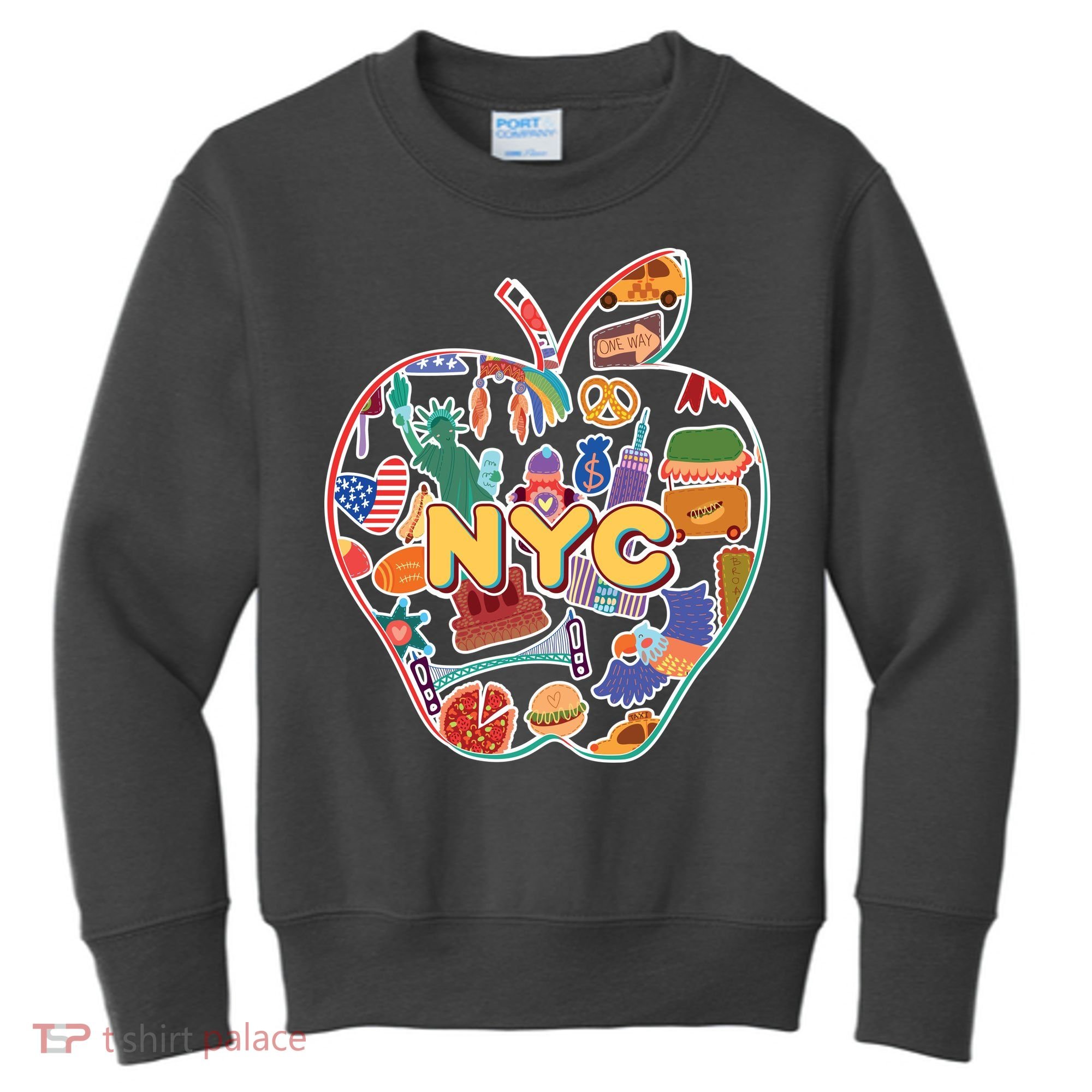 NYC Apple Doodle Kids Sweatshirt
