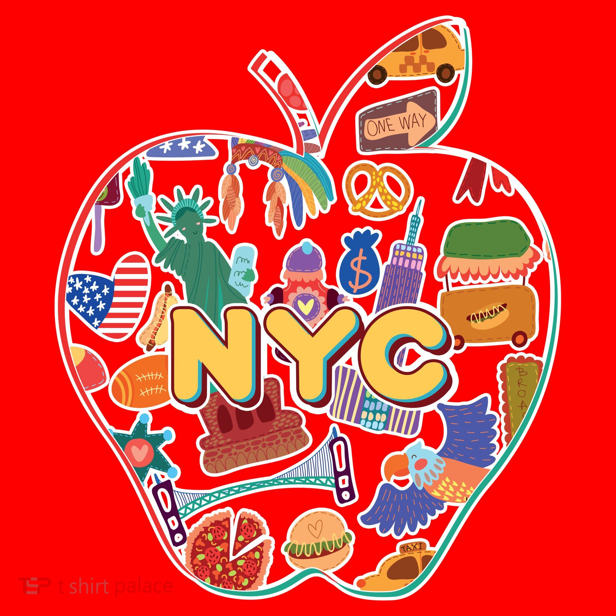 NYC Apple Doodle Santa Hat