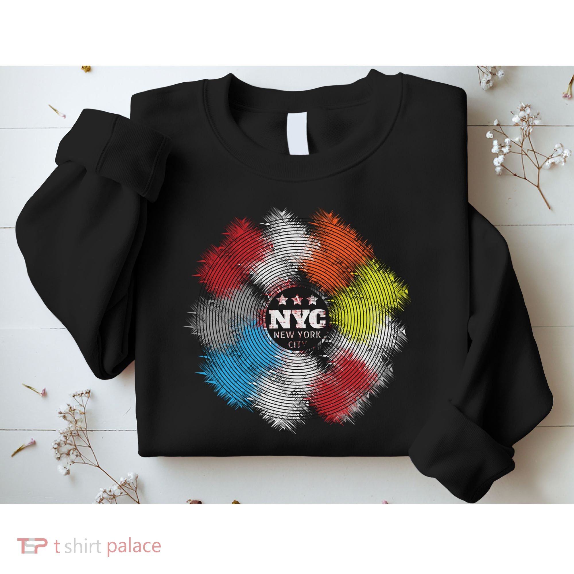 NYC New York City Vinyl Record Sweatshirt