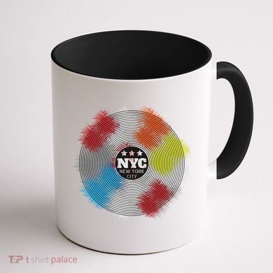 NYC New York City Vinyl Record Coffee Mug back