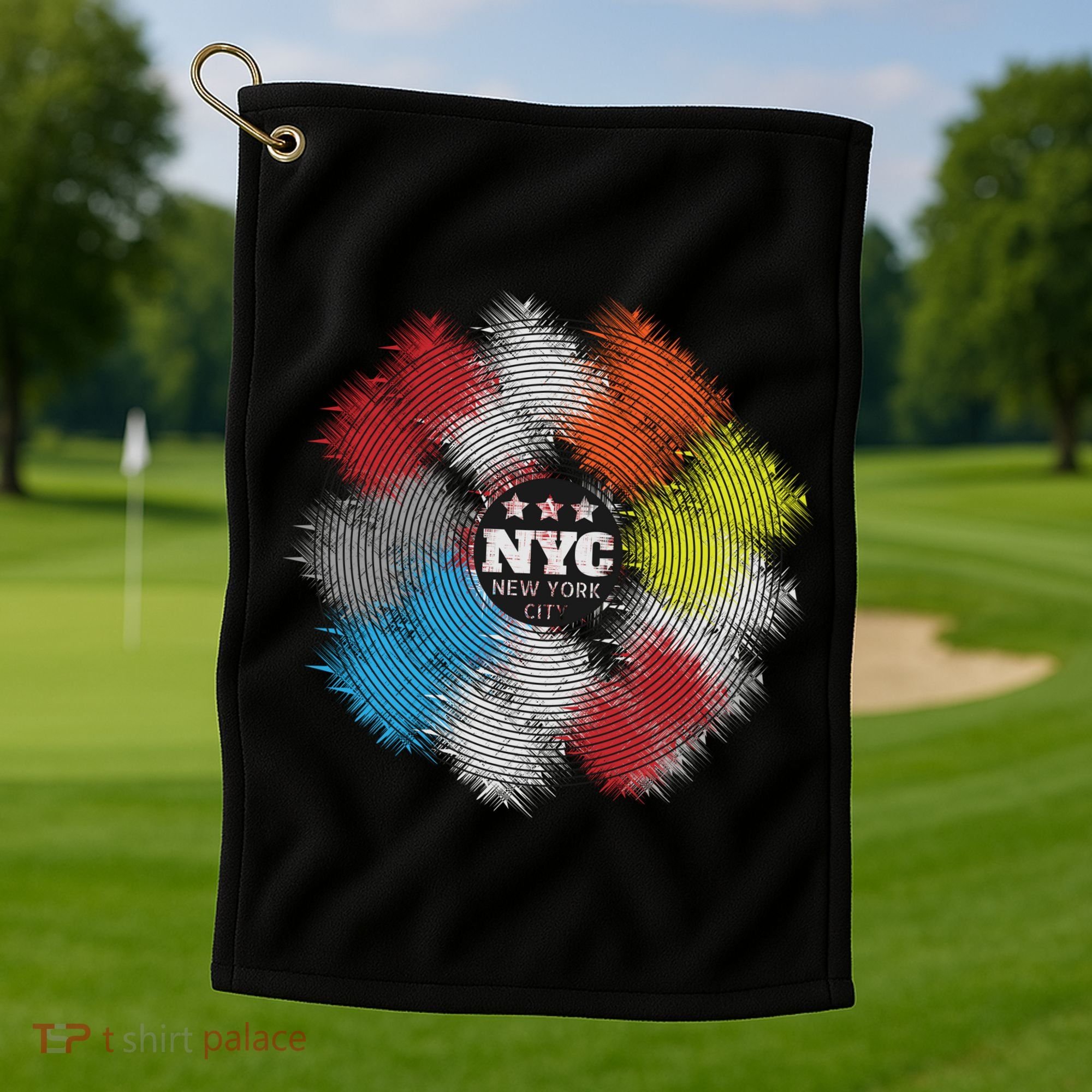 NYC New York City Vinyl Record Golf Towel