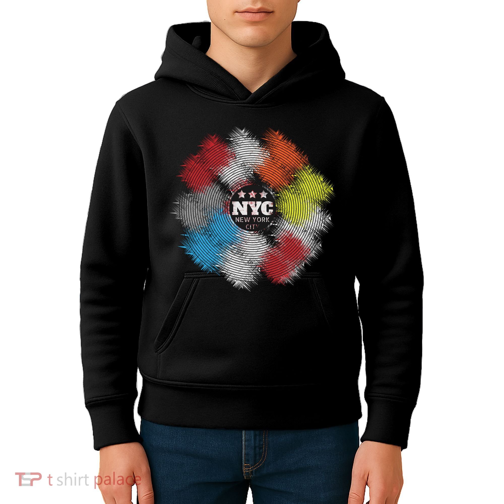 NYC New York City Vinyl Record Kids Hoodie