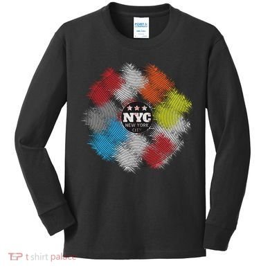NYC New York City Vinyl Record Kids Long Sleeve Shirt