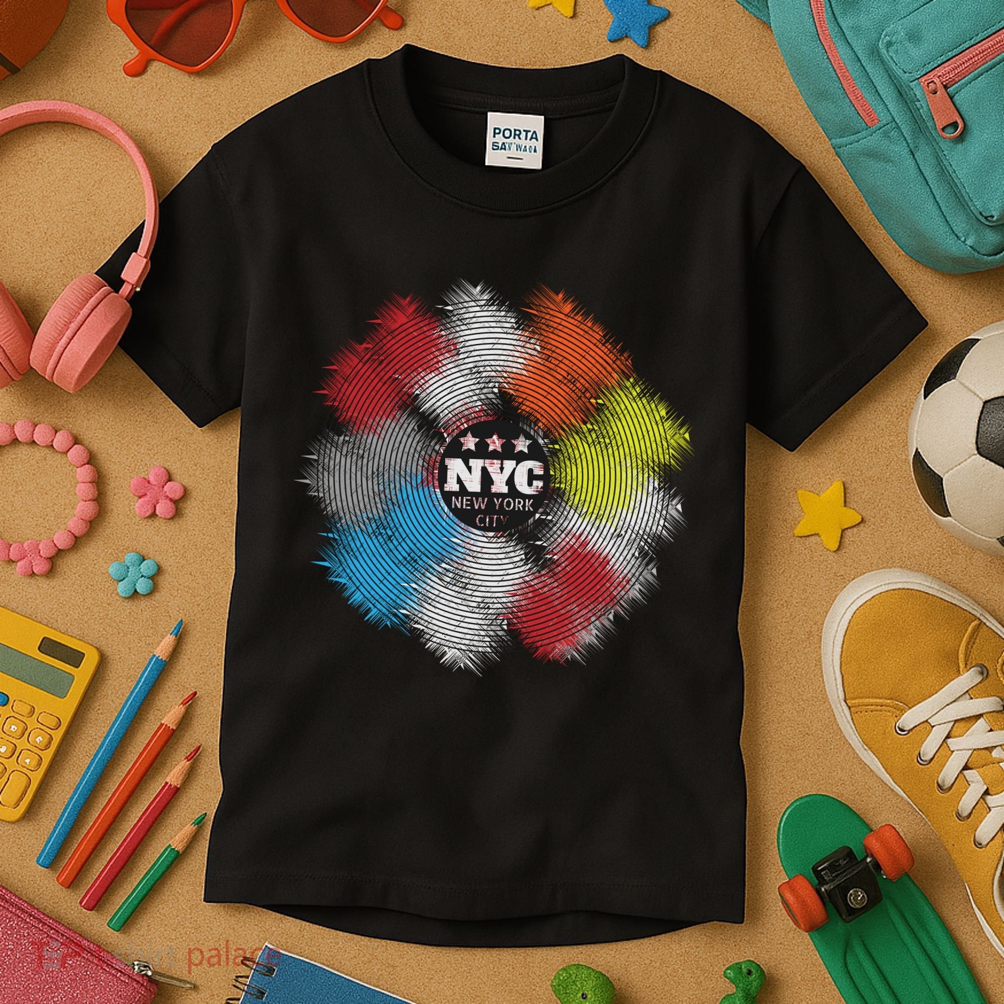NYC New York City Vinyl Record Kids T-Shirt