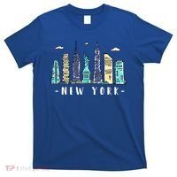 New York City Nyc Skyline Ny Watercolor Souvenir Gift Cool Gift T-Shirt thumb 0