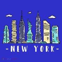 New York City Nyc Skyline Ny Watercolor Souvenir Gift Cool Gift T-Shirt thumb 7