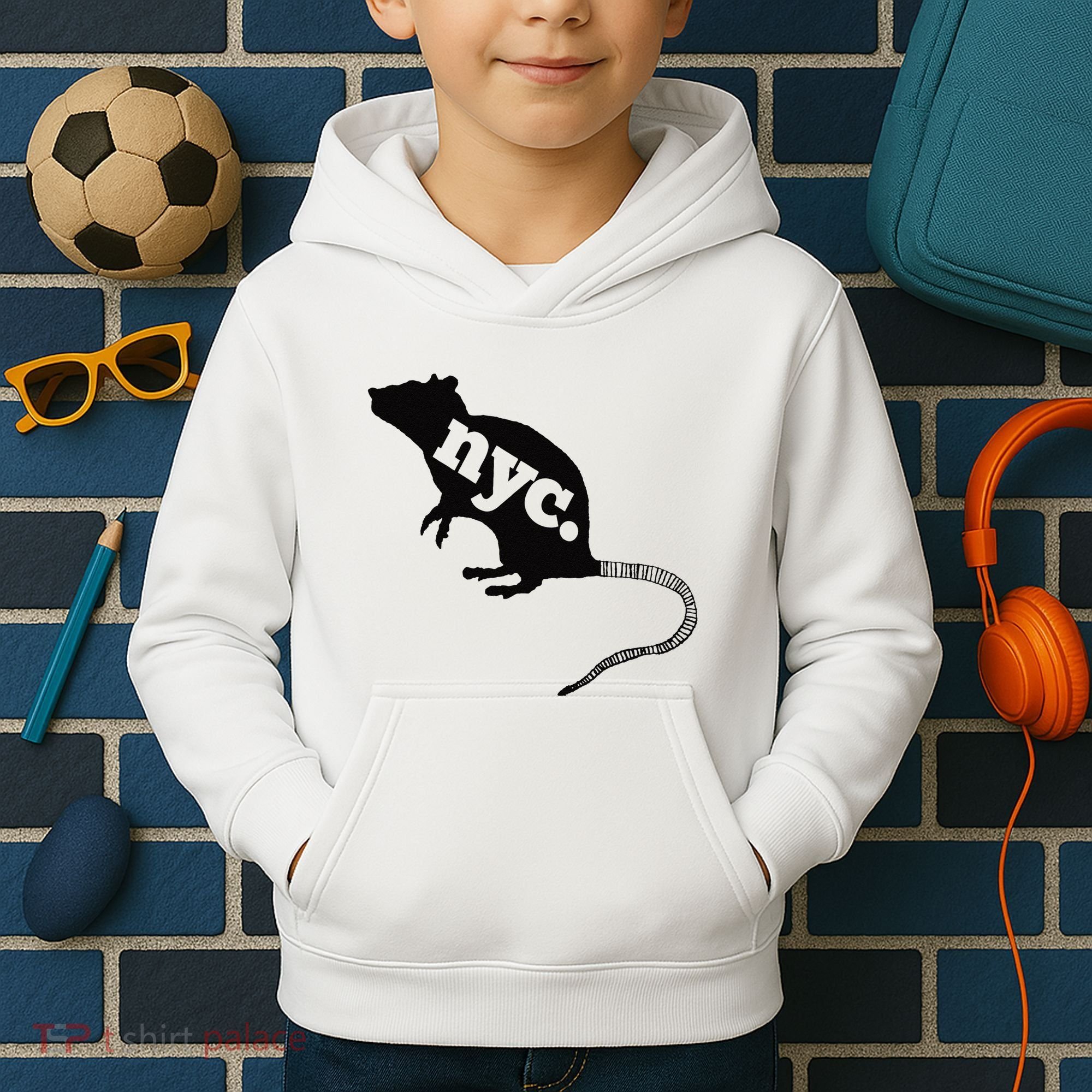 New York City Nyc Rat Logo Kids Hoodie