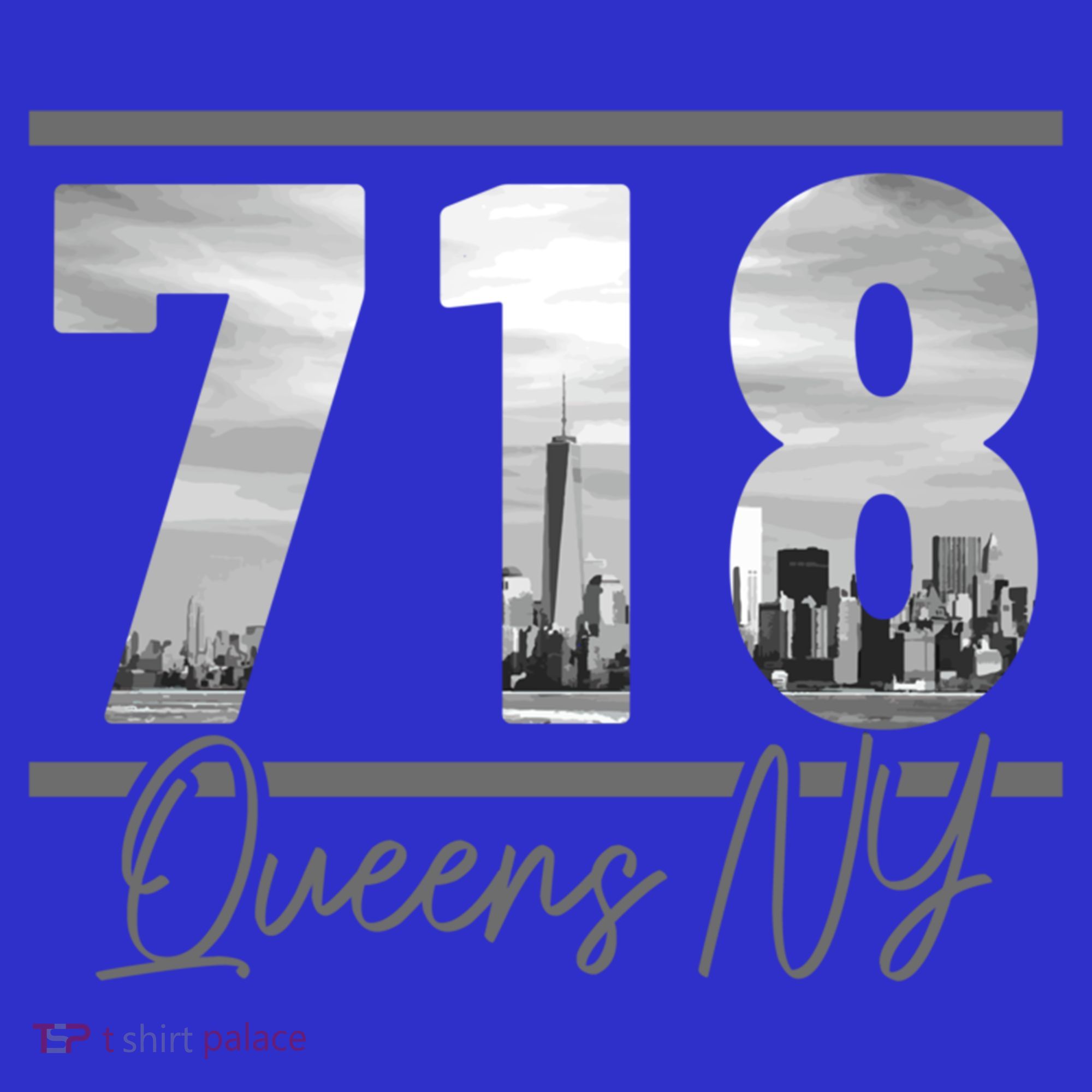 New York City 718 Area Code Skyline Queens Ny Nyc Vintage Gift T-Shirt