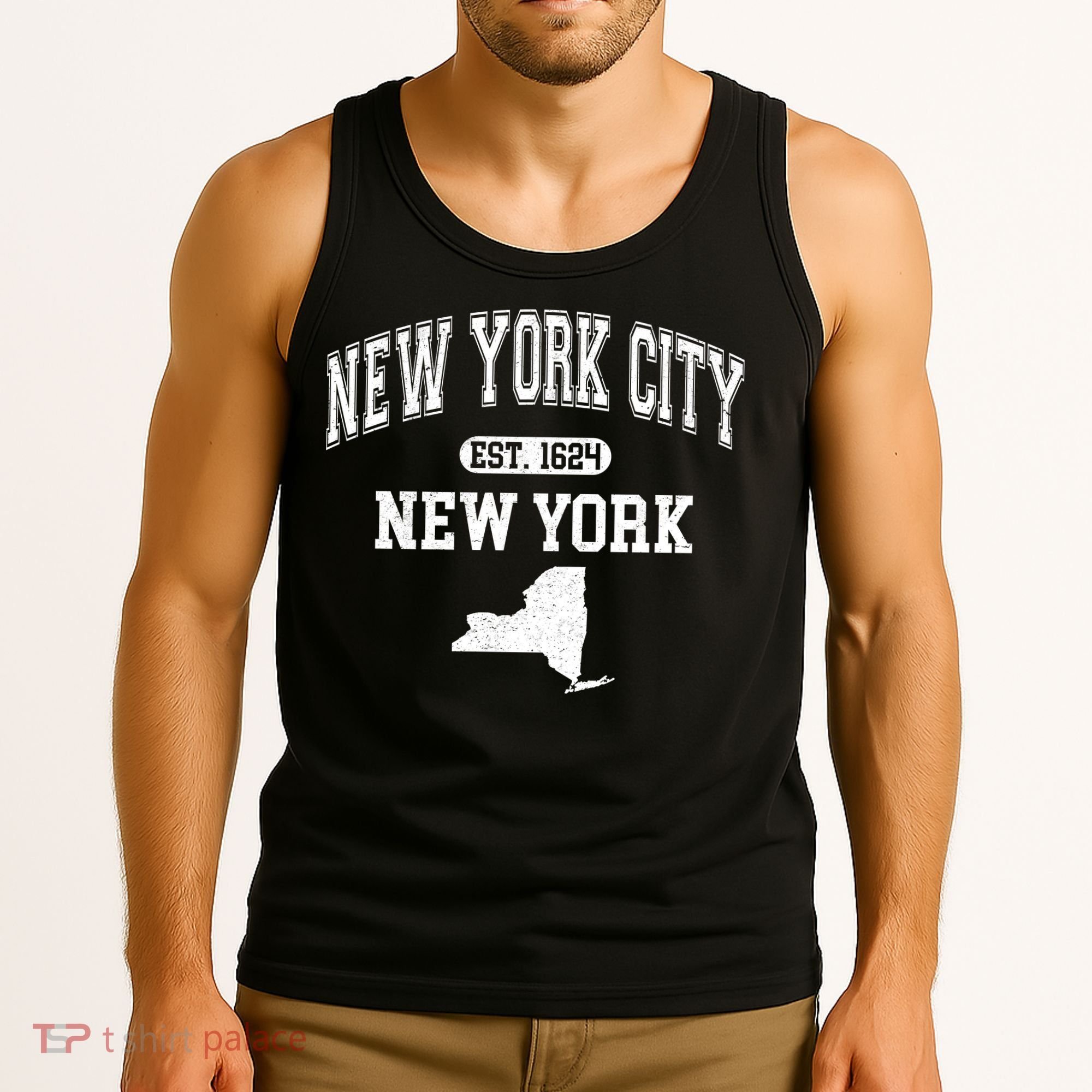 New York City New York Est 1624 Varsity Tank Top