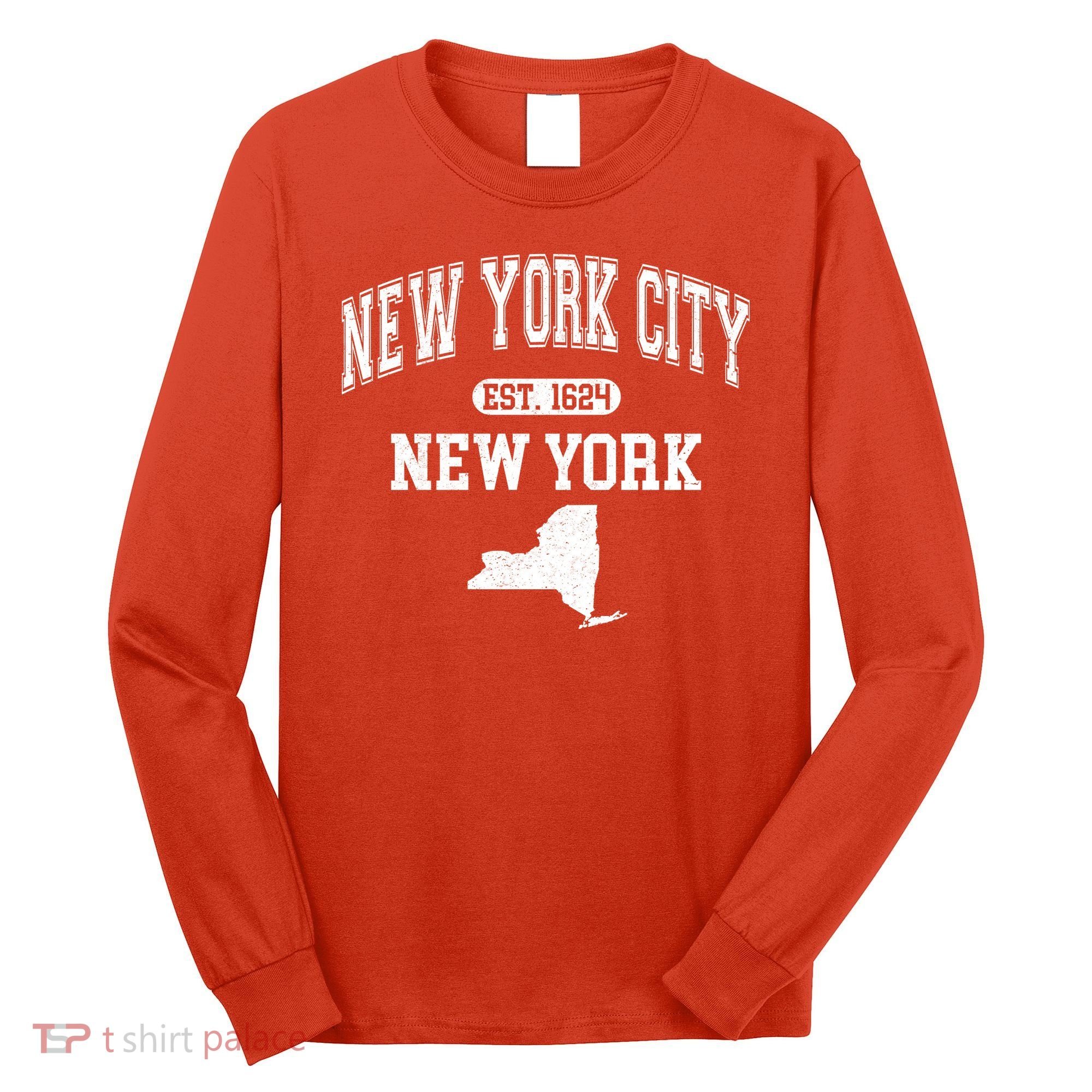 New York City New York Est 1624 Varsity Long Sleeve Shirt