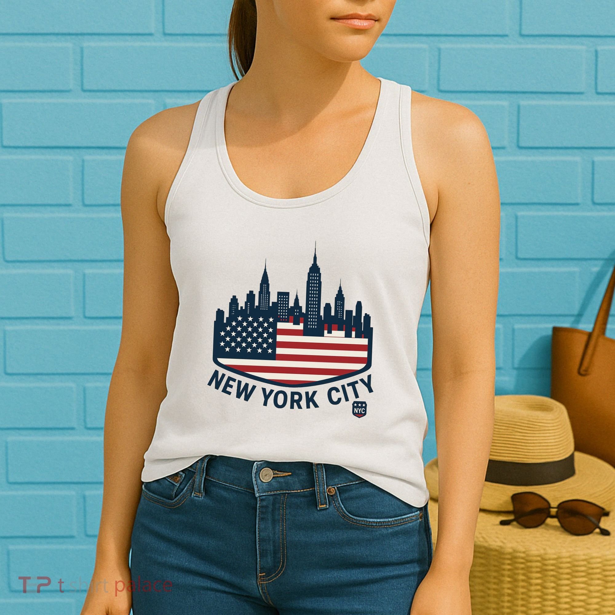 New York City Travel Flag Series Souvenir  Women's Tank Top