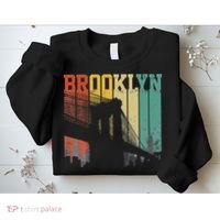 New York City Brooklyn Bridge Vintage Retro Skyline Nyc Ny Sweatshirt thumb 2