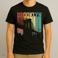 New York City Brooklyn Bridge Vintage Retro Skyline Nyc Ny T-Shirt thumb 3