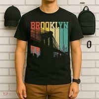 New York City Brooklyn Bridge Vintage Retro Skyline Nyc Ny T-Shirt thumb 6