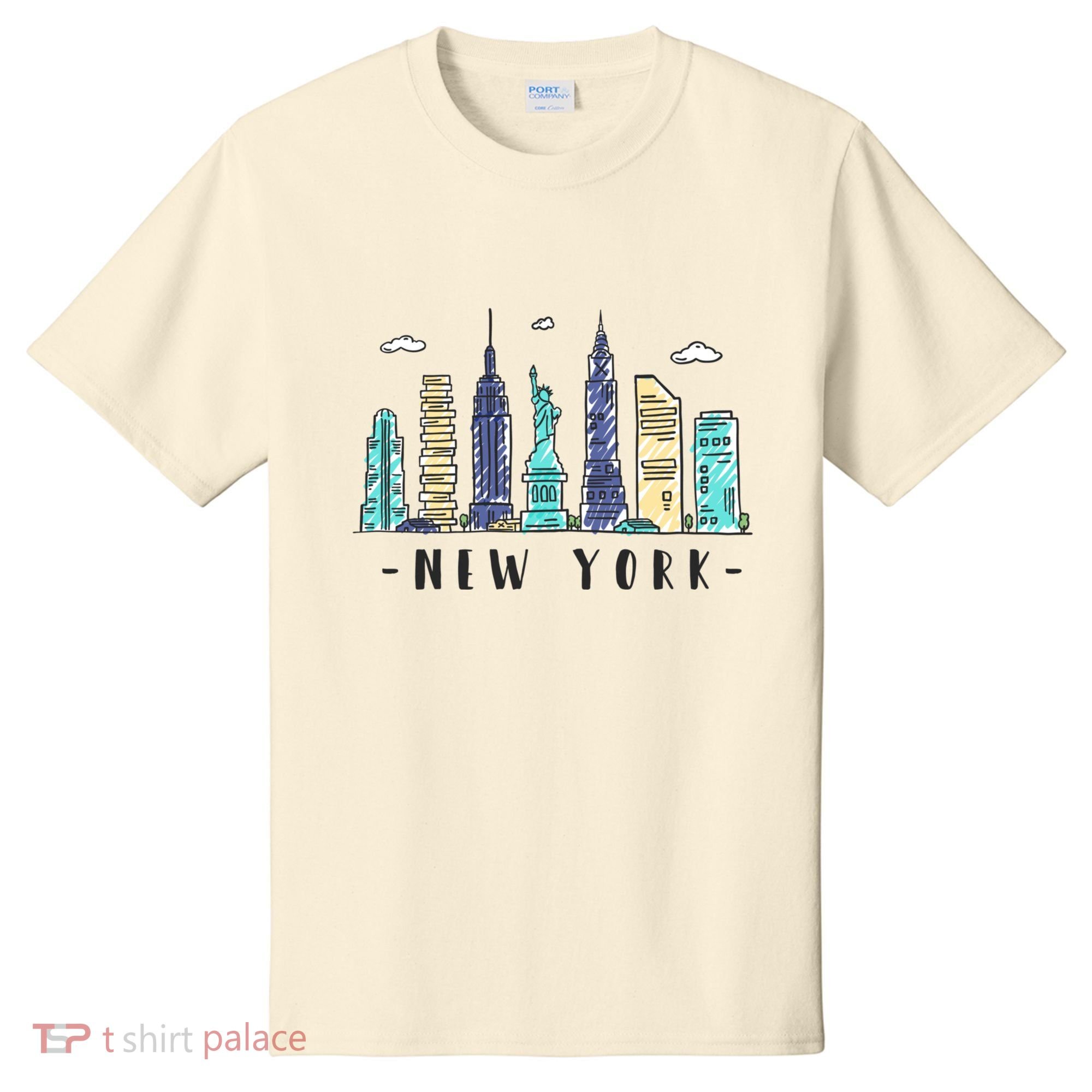 New York City Nyc Skyline Ny Watercolor Souvenir Gift T-Shirt