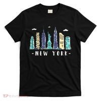 New York City Nyc Skyline Ny Watercolor Souvenir Gift T-Shirt thumb 0
