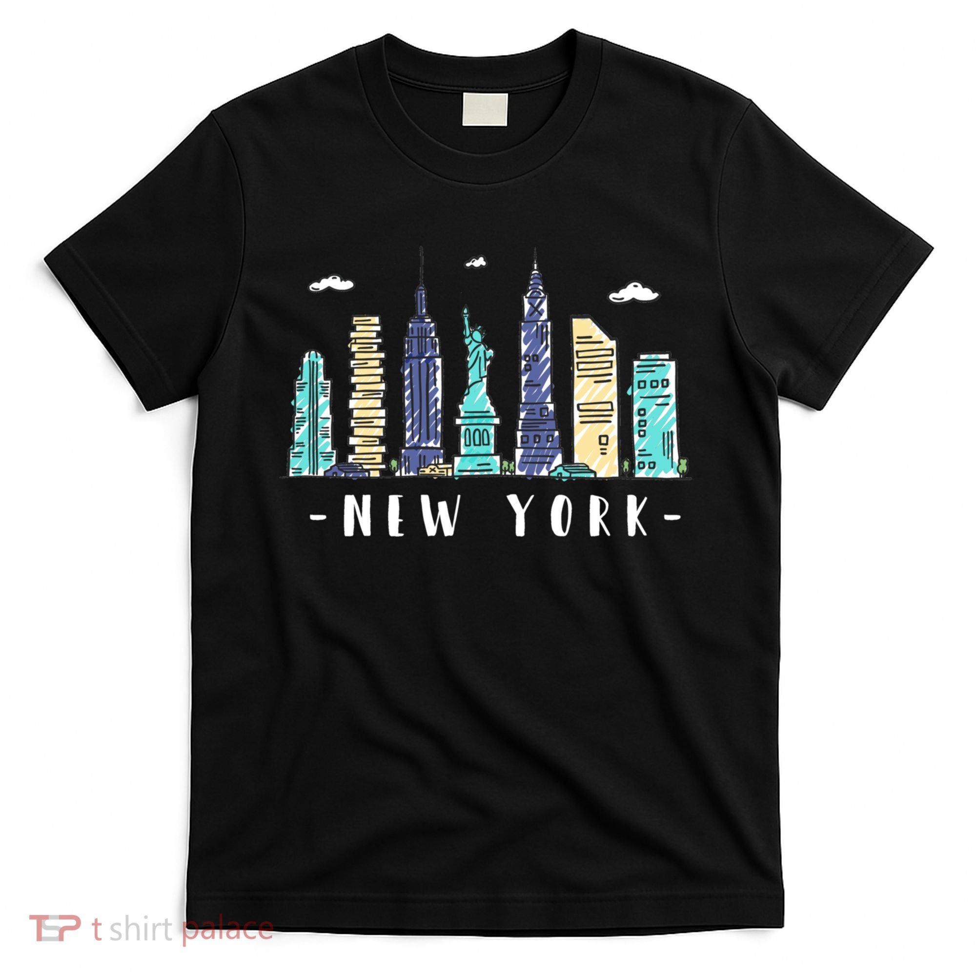 New York City Nyc Skyline Ny Watercolor Souvenir Gift T-Shirt