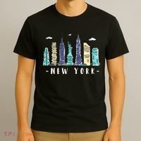New York City Nyc Skyline Ny Watercolor Souvenir Gift T-Shirt thumb 3