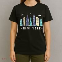 New York City Nyc Skyline Ny Watercolor Souvenir Gift T-Shirt thumb 4