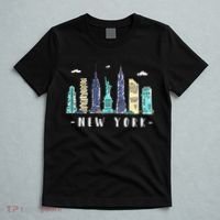 New York City Nyc Skyline Ny Watercolor Souvenir Gift T-Shirt thumb 5