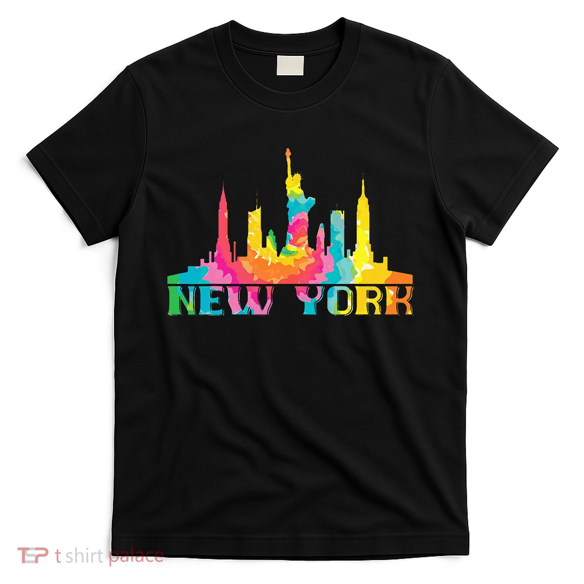 New York City Skyline Nyc Tie Dye Liberty T-Shirt