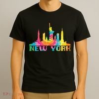 New York City Skyline Nyc Tie Dye Liberty T-Shirt thumb 3