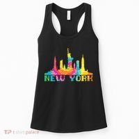 New York City Skyline Nyc Tie Dye Liberty Women's Tank Top thumb 0
