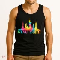 New York City Skyline Nyc Tie Dye Liberty Tank Top thumb 3