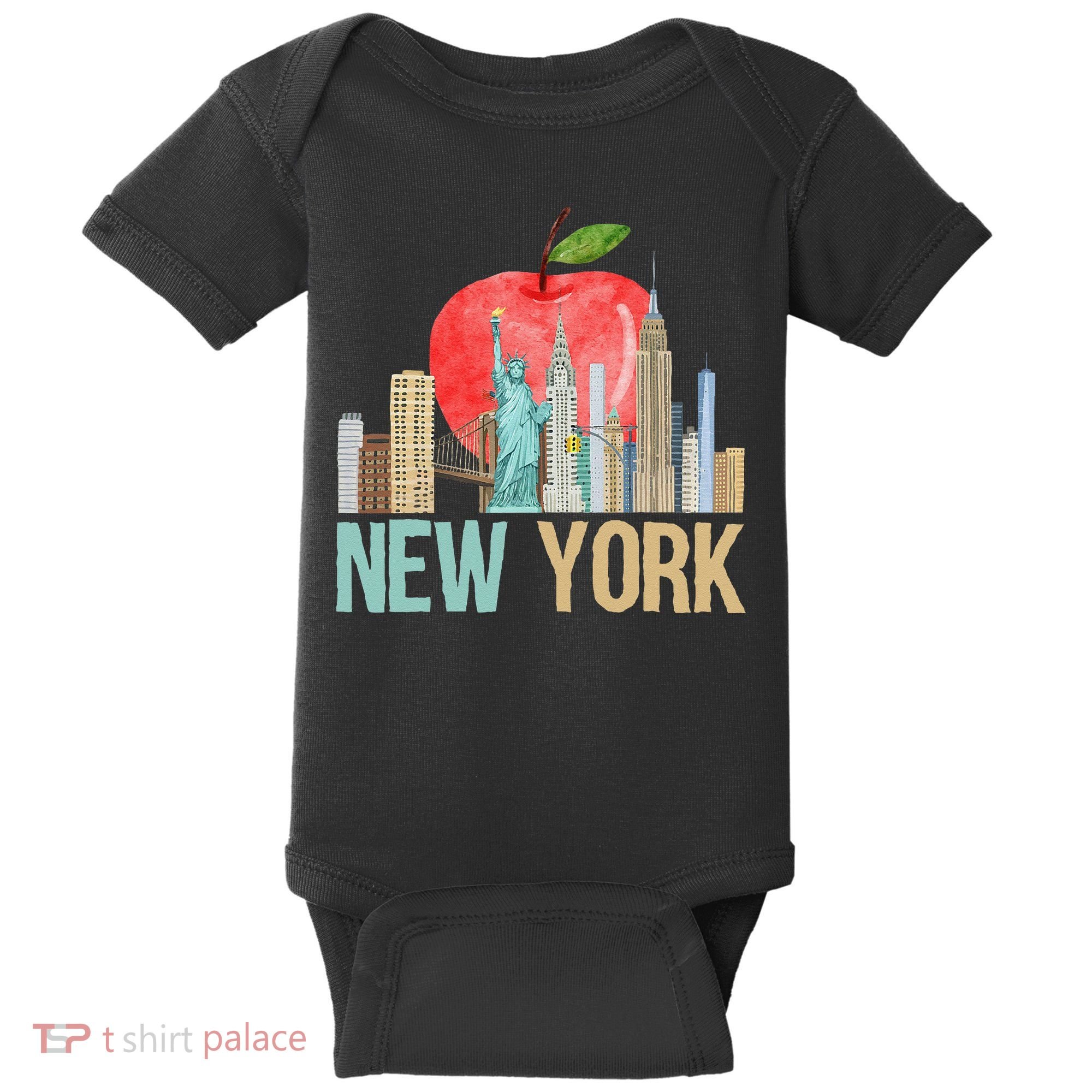 New York City NYC Iconic Skyline Big Apple Gift Souvenir Baby Bodysuit