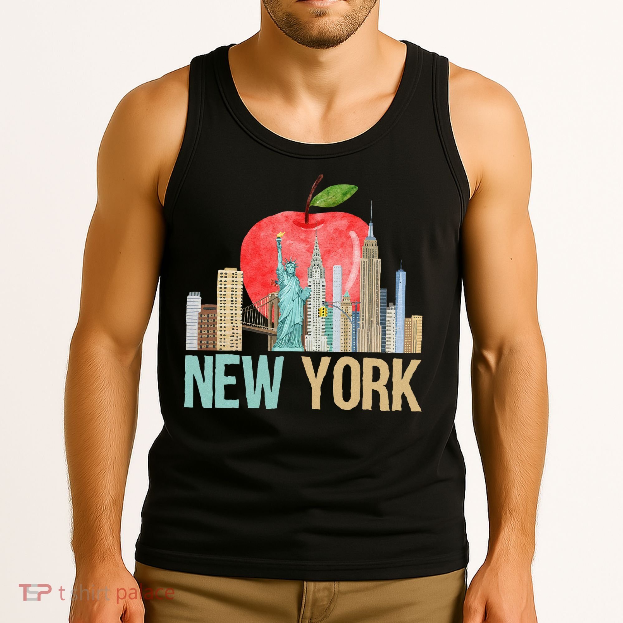 New York City NYC Iconic Skyline Big Apple Gift Souvenir Tank Top