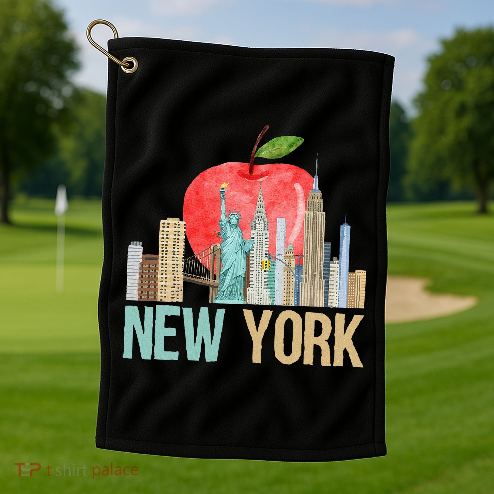 New York City NYC Iconic Skyline Big Apple Gift Souvenir Golf Towel