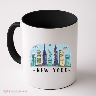 New York Cartoon Style Illustration Coffee Mug