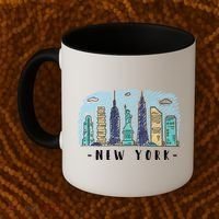 New York Cartoon Style Illustration Coffee Mug thumb 2