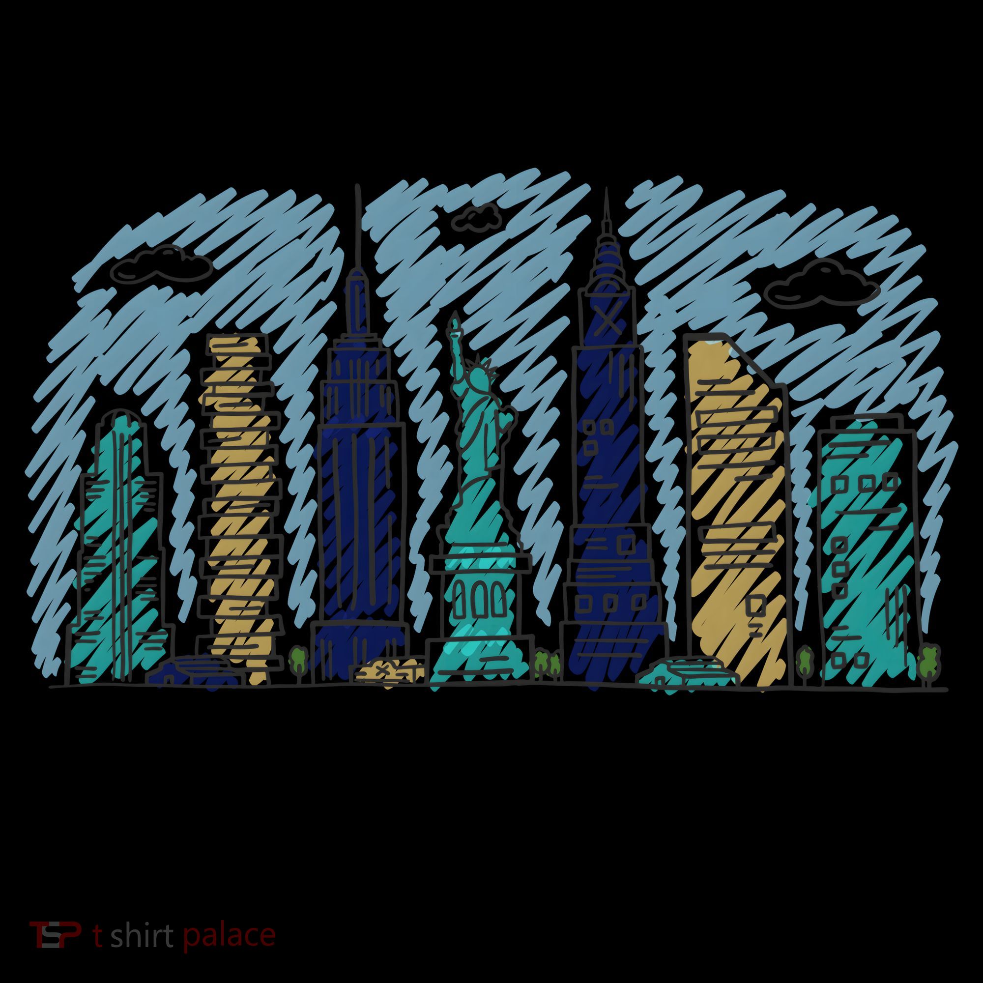 New York Cartoon Style Illustration Coffee Mug