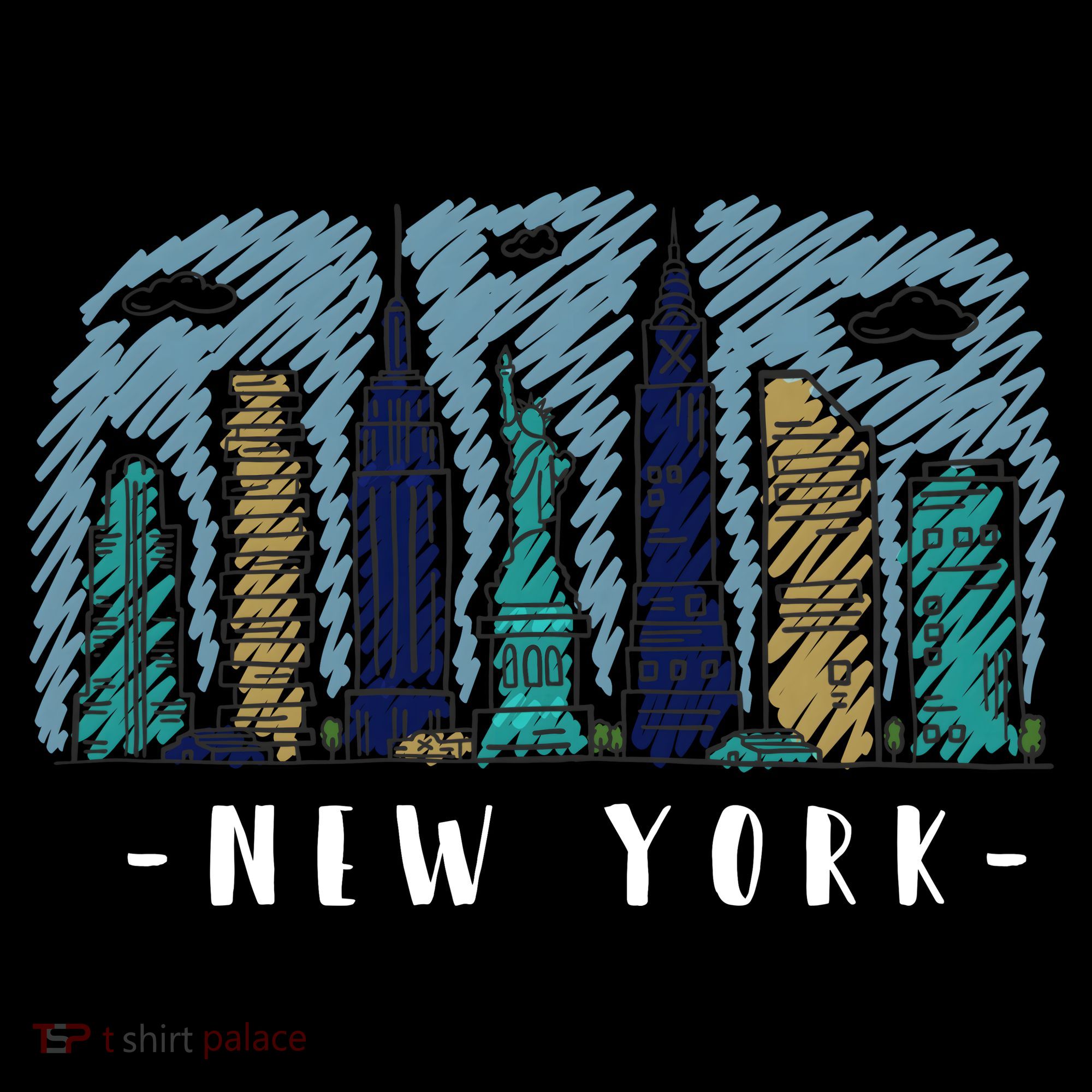 New York Cartoon Style Illustration Women's Hoodie