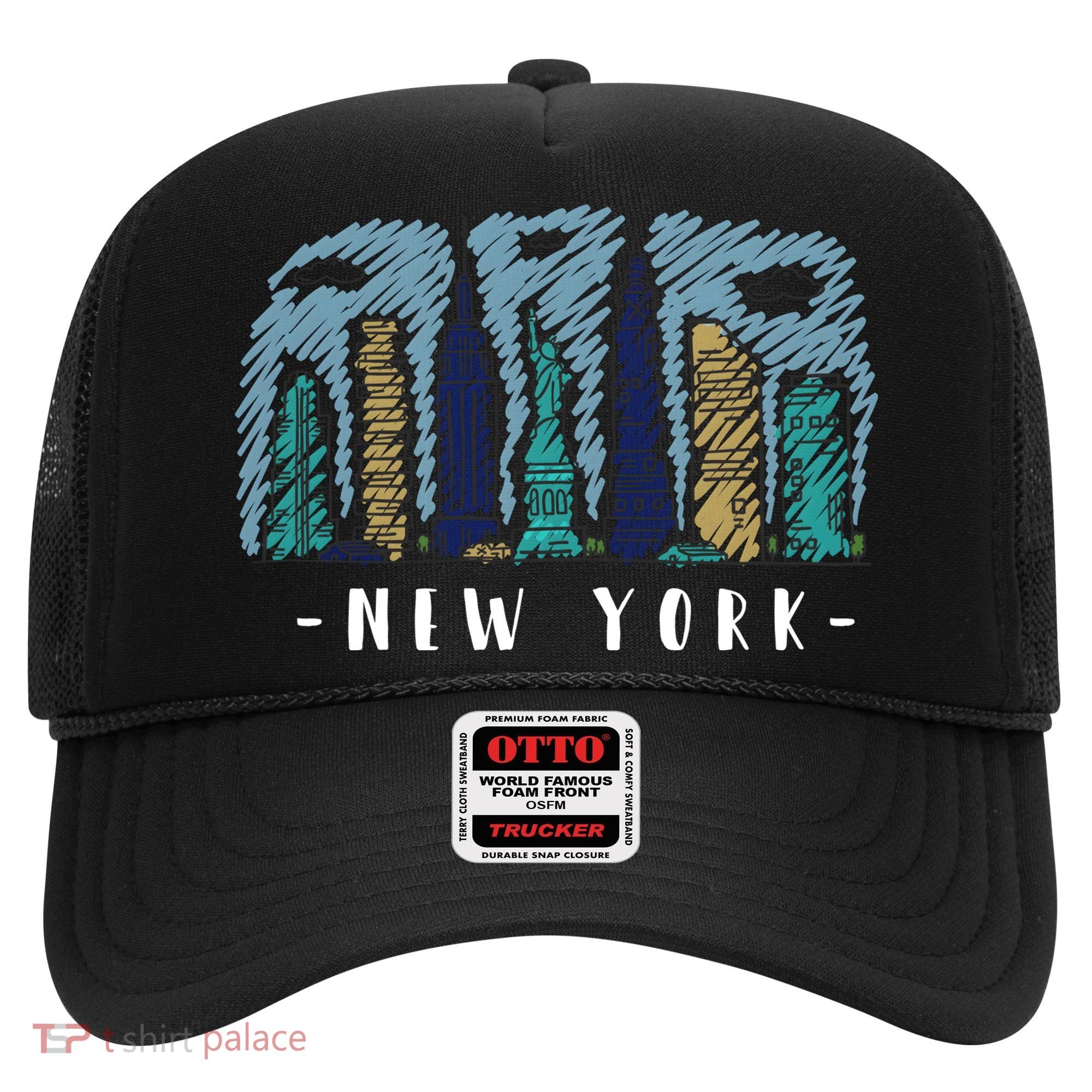 New York Cartoon Style Illustration Hat