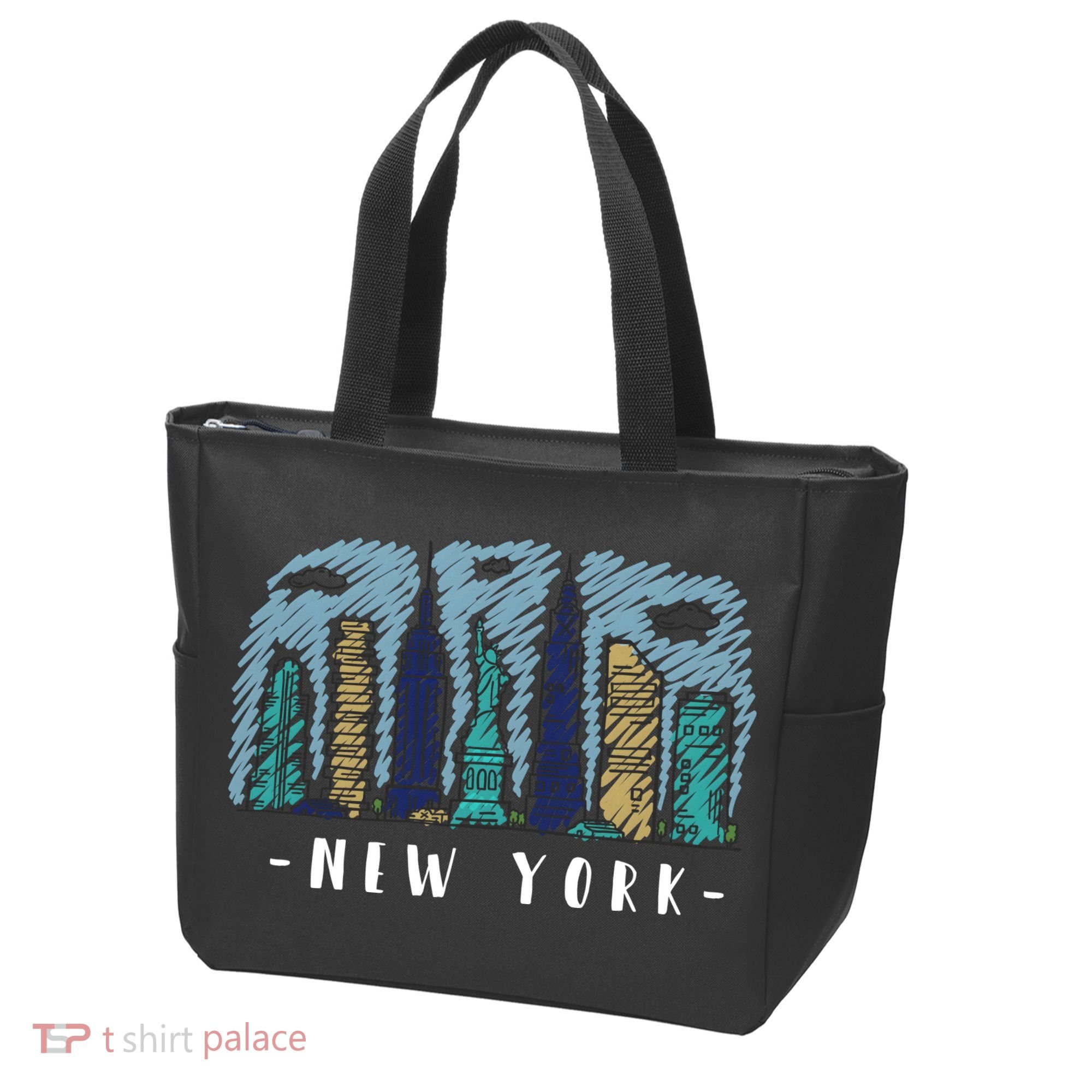 New York Cartoon Style Illustration Tote Bag