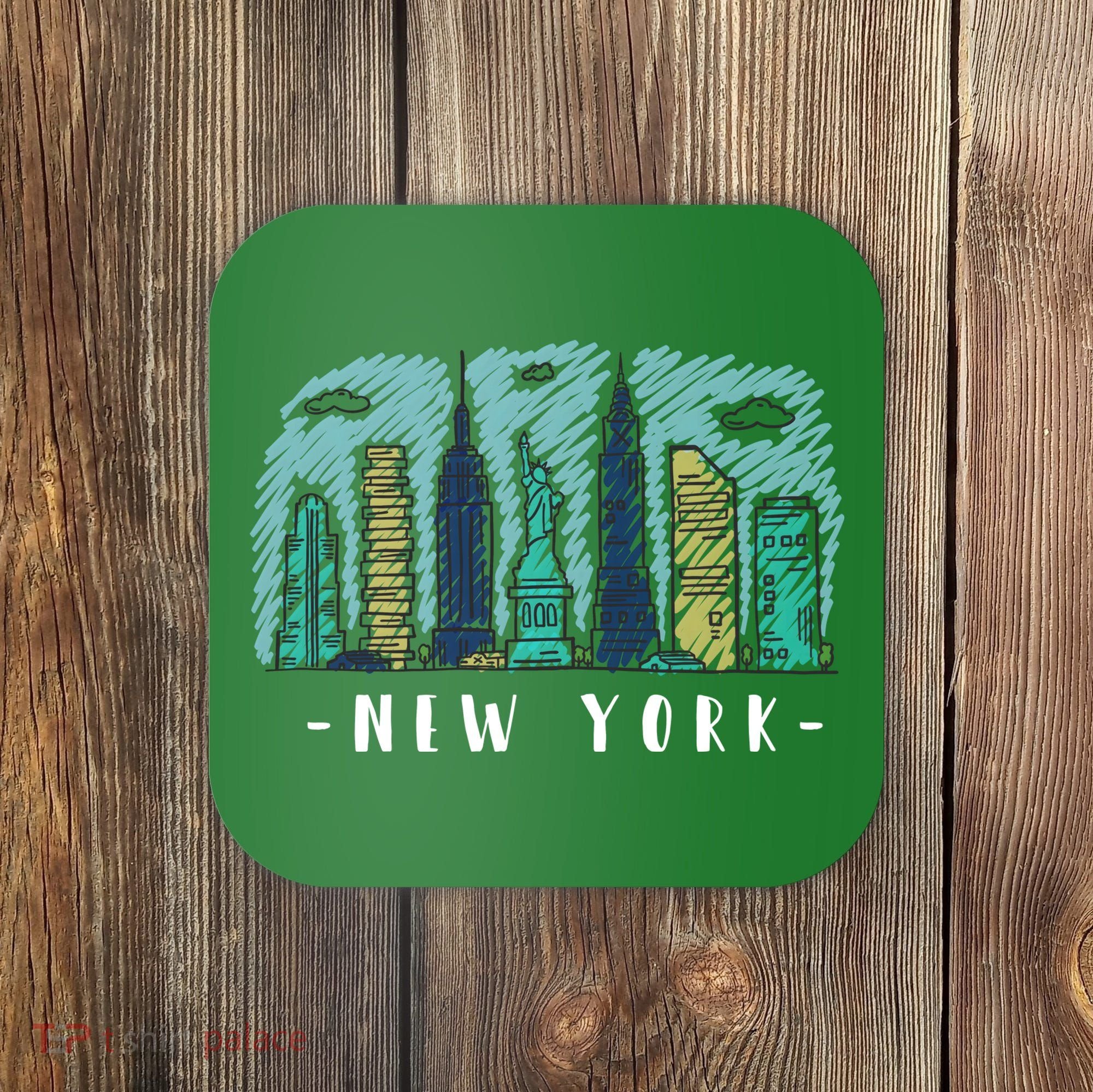 New York Cartoon Style Illustration Coaster