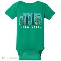 New York Cartoon Style Illustration Baby Bodysuit thumb 0