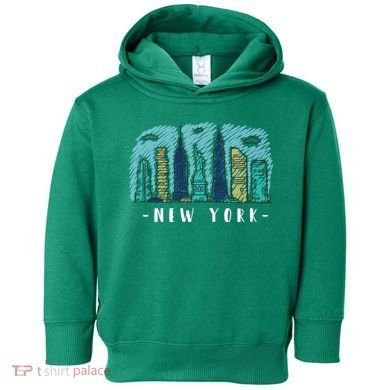 New York Cartoon Style Illustration Toddler Hoodie