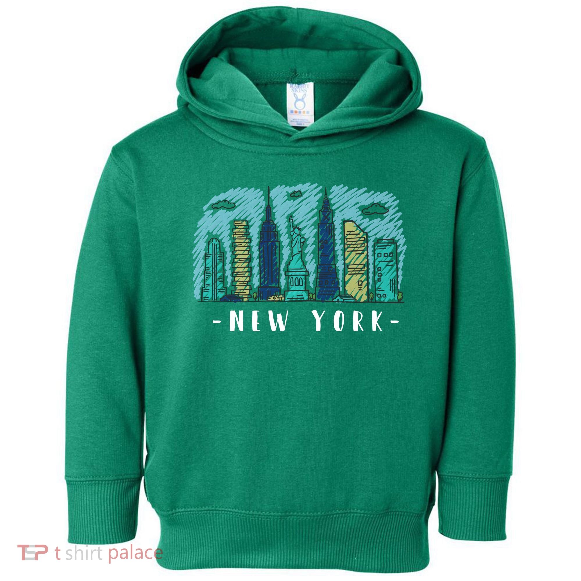 New York Cartoon Style Illustration Toddler Hoodie