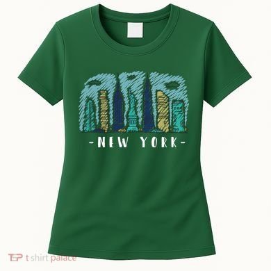 New York Cartoon Style Illustration Women's T-Shirt