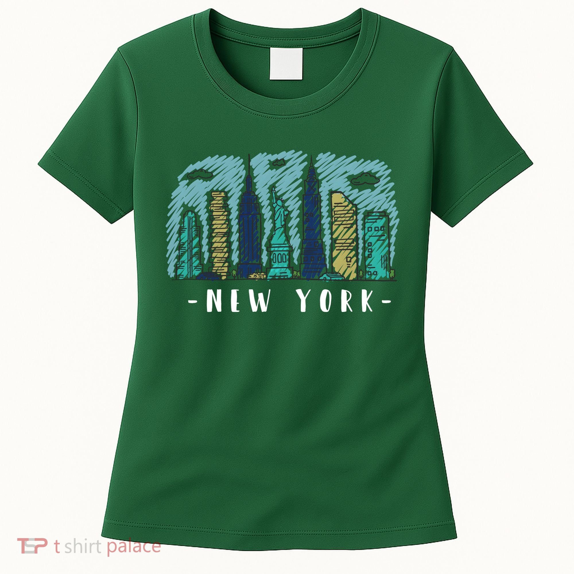 New York Cartoon Style Illustration Women's T-Shirt