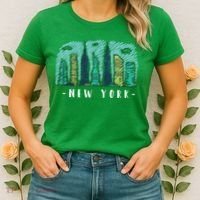 New York Cartoon Style Illustration Women's T-Shirt thumb 2
