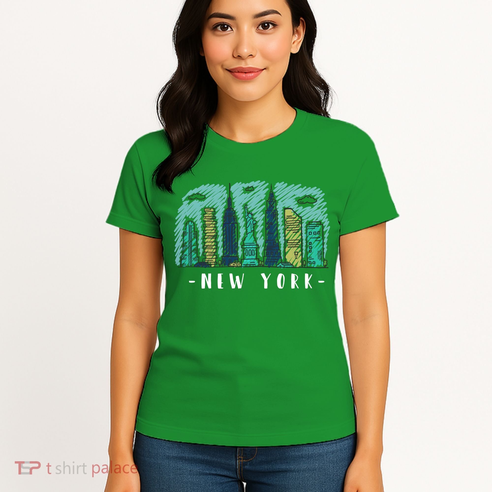 New York Cartoon Style Illustration Women's T-Shirt