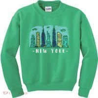 New York Cartoon Style Illustration Kids Sweatshirt thumb 0