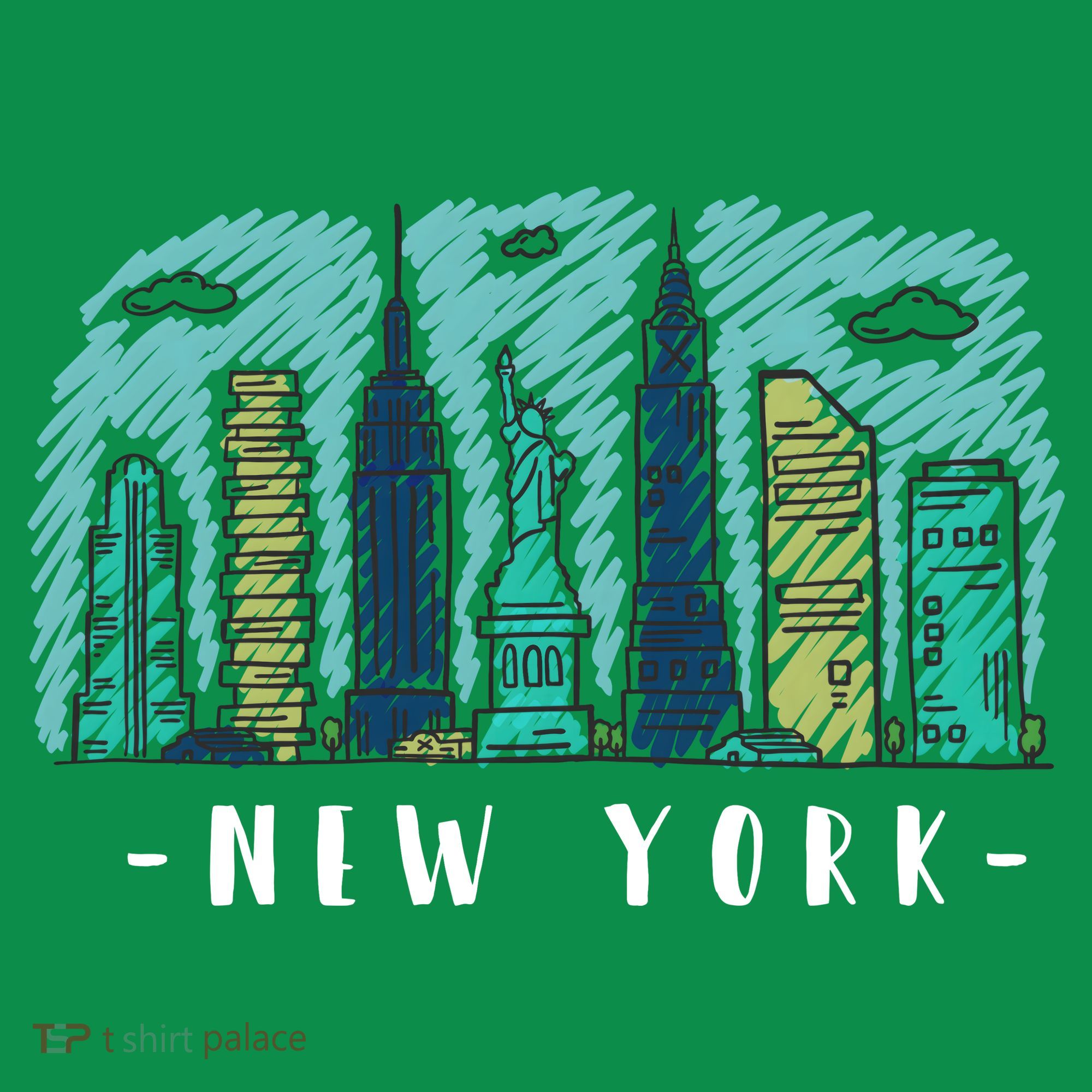 New York Cartoon Style Illustration Kids Sweatshirt