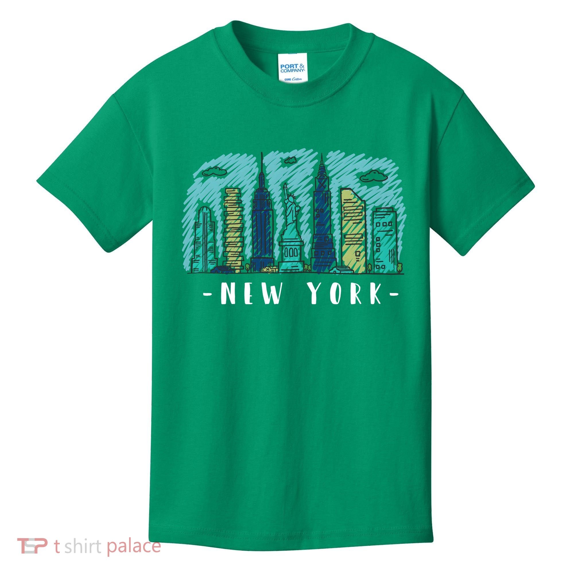 New York Cartoon Style Illustration Kids T-Shirt